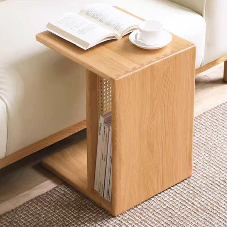 RITA Modern Oak Wood Storage Side Table