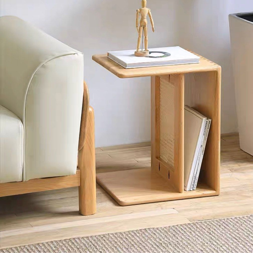 RITA Modern Oak Wood Storage Side Table