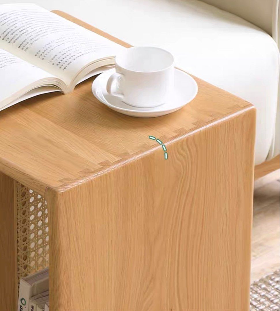 RITA Modern Oak Wood Storage Side Table