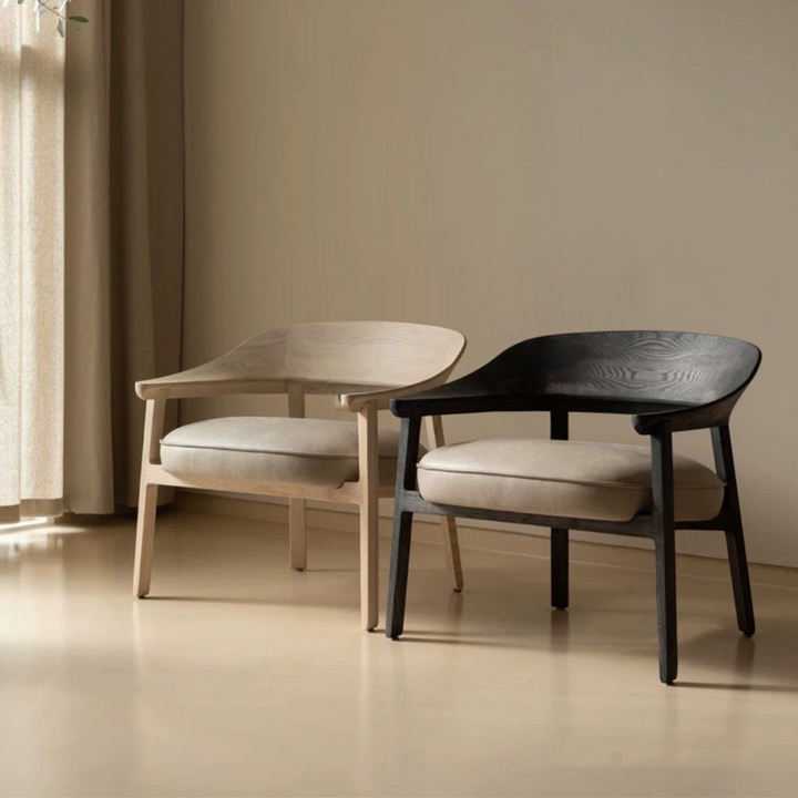 YUNA Japandi Solid Wood Lounge Chair
