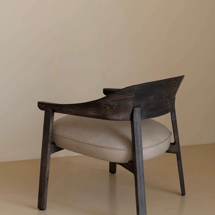 YUNA Japandi Solid Wood Lounge Chair