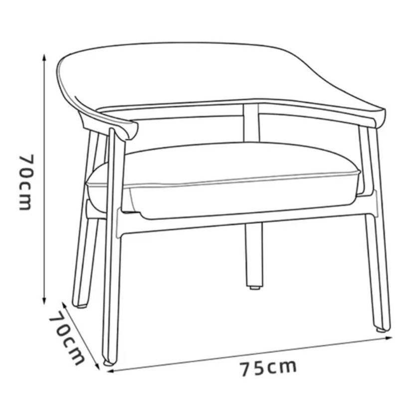 YUNA Japandi Solid Wood Lounge Chair