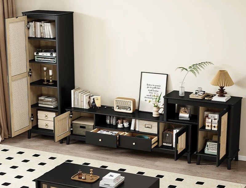 LUDO Japandi Rattan TV Console