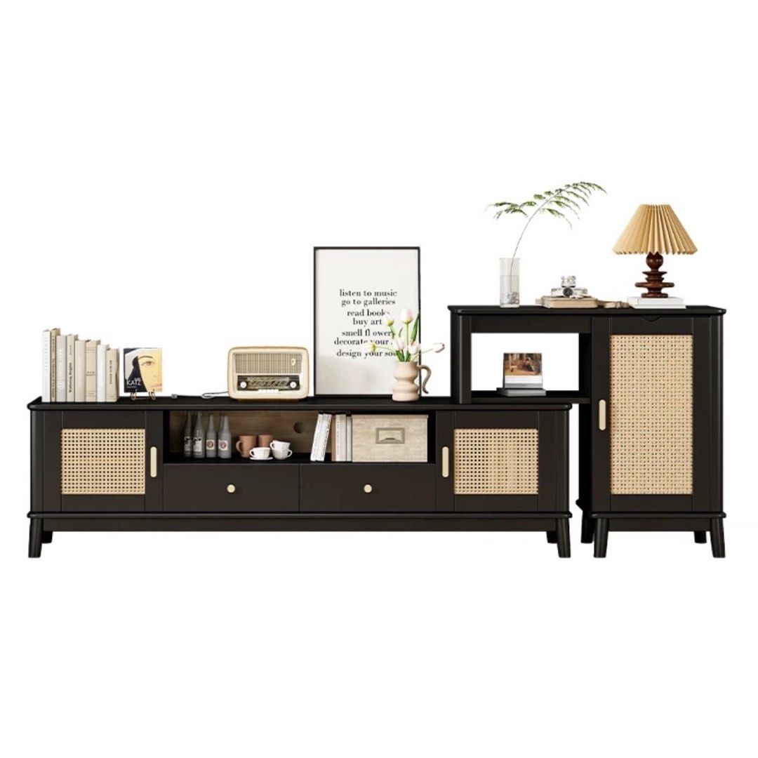 LUDO Japandi Rattan TV Console