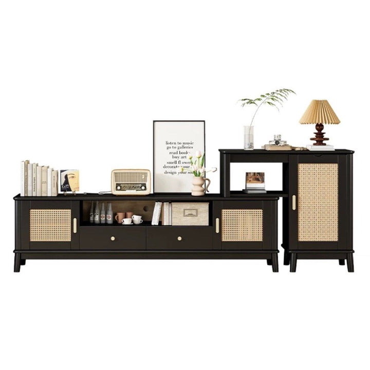 LUDO Japandi Rattan TV Console
