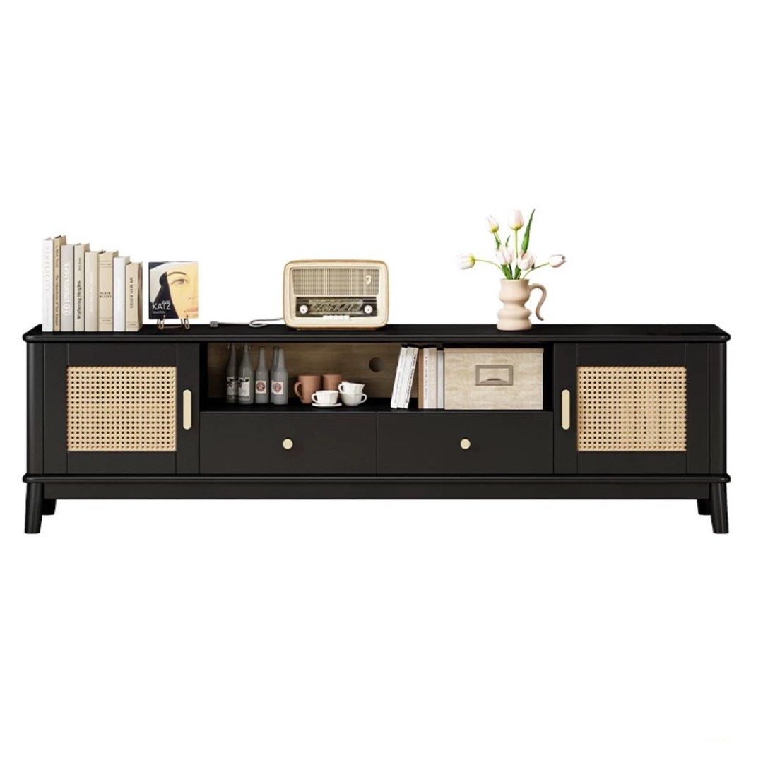 LUDO Japandi Rattan TV Console