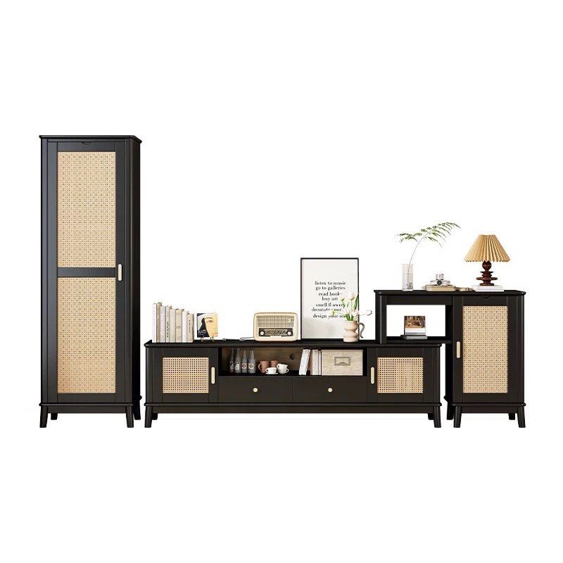 LUDO Japandi Rattan TV Console