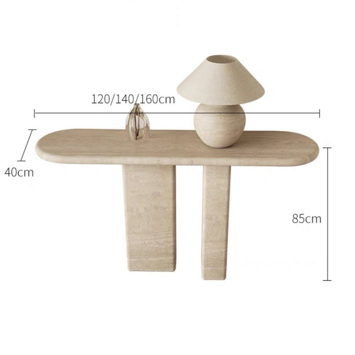 VALDA Modern Travertine Console Table
