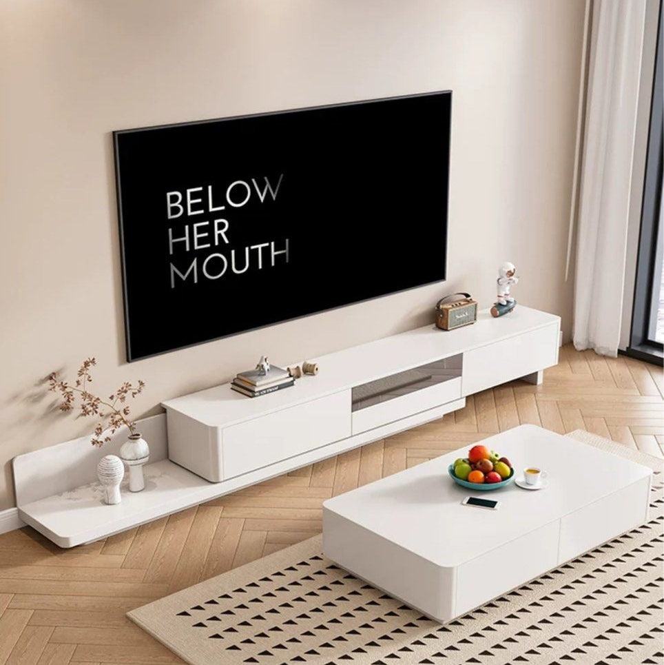 FUMIKO Japandi Extendable TV Console & Coffee Table