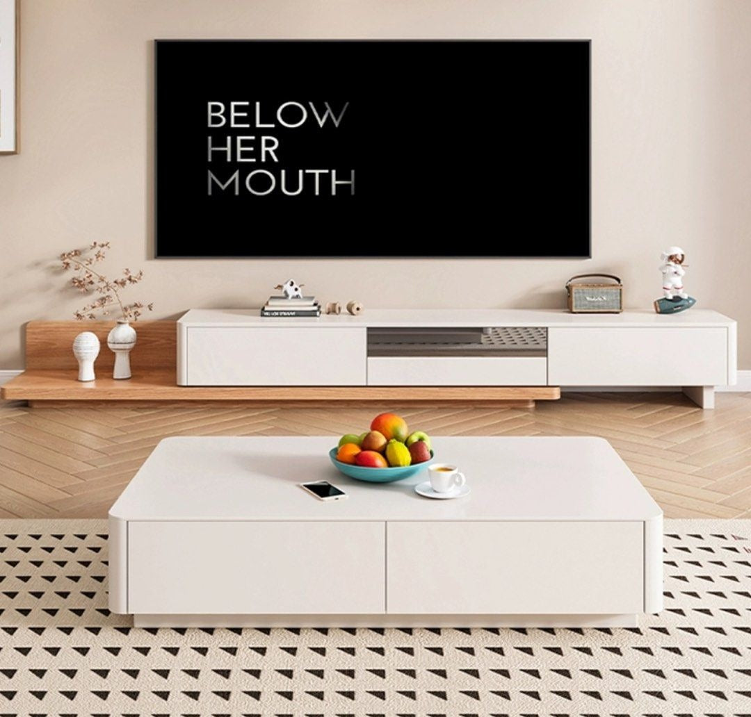 FUMIKO Japandi Extendable TV Console & Coffee Table