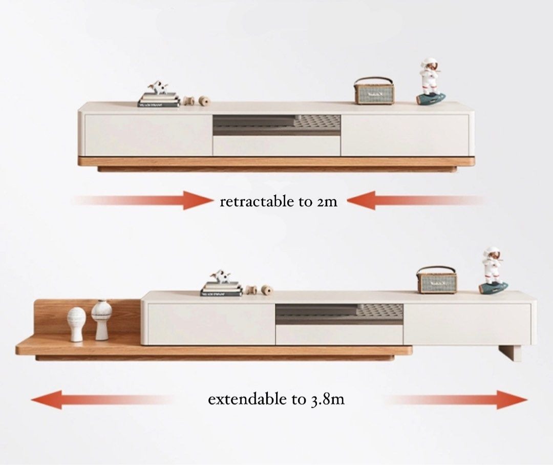 FUMIKO Japandi Extendable TV Console & Coffee Table