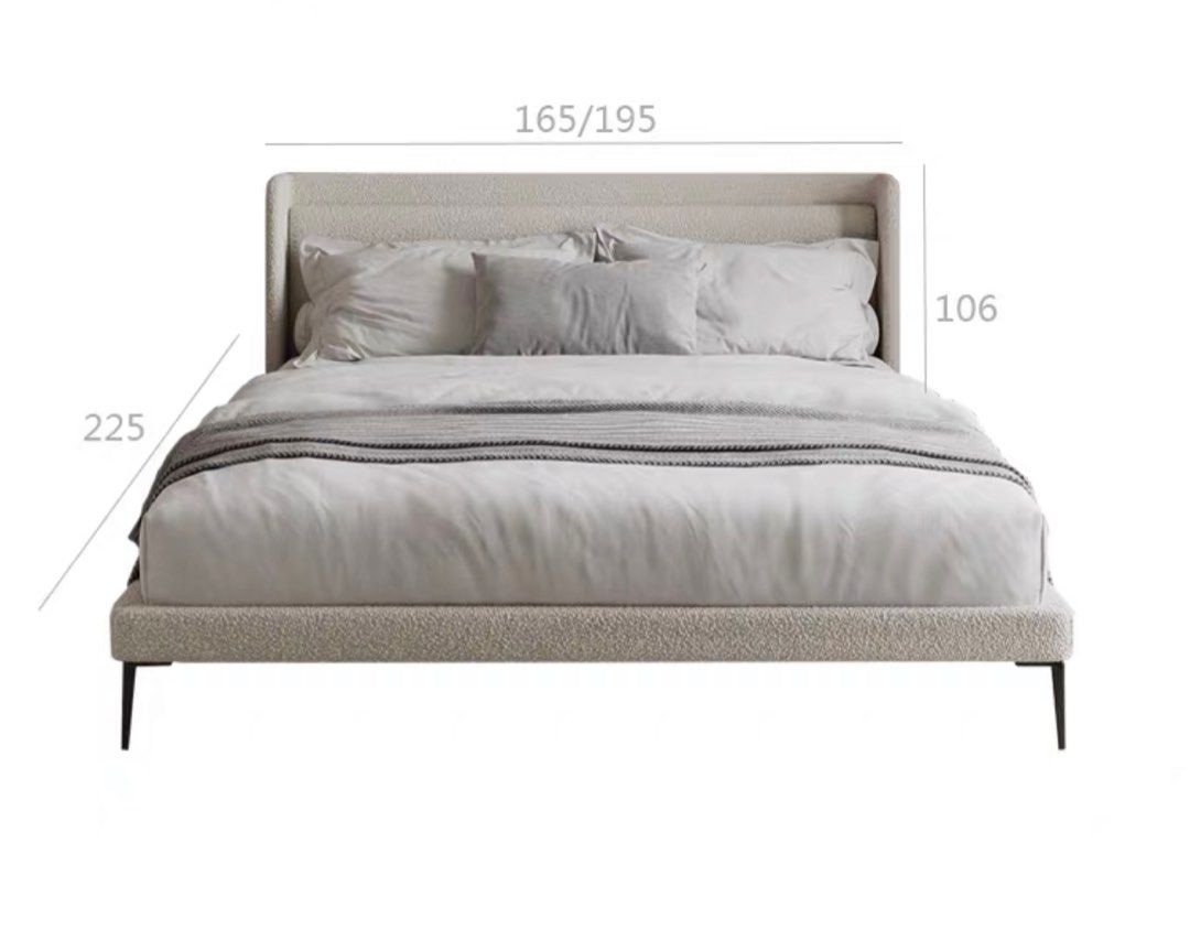 LOZAN Modern Boucle Bedframe