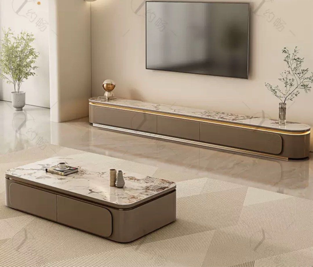 VORAK Modern Sintered Stone TV Console