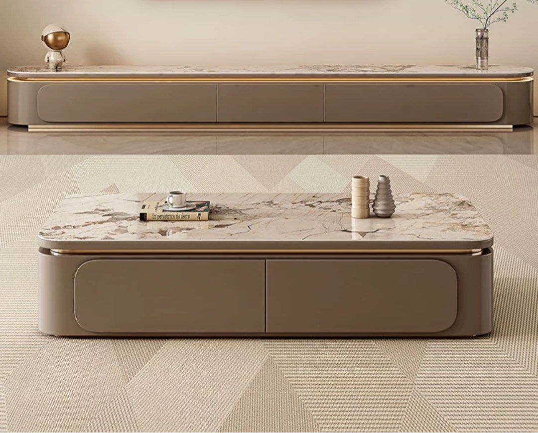 VORAK Modern Sintered Stone TV Console