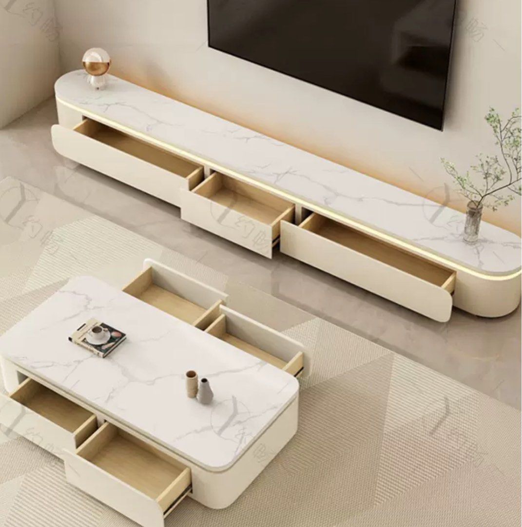 VORAK Modern Sintered Stone TV Console