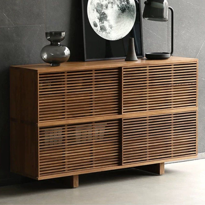 KEZIA Rustic Solid Wood Sideboard Cabinet