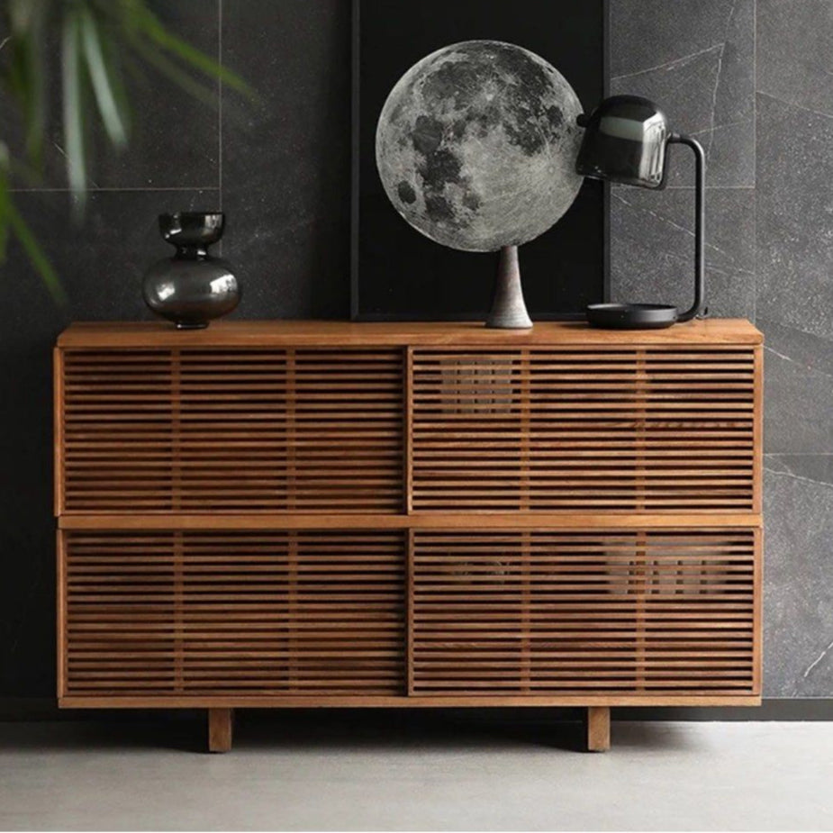 KEZIA Rustic Solid Wood Sideboard Cabinet
