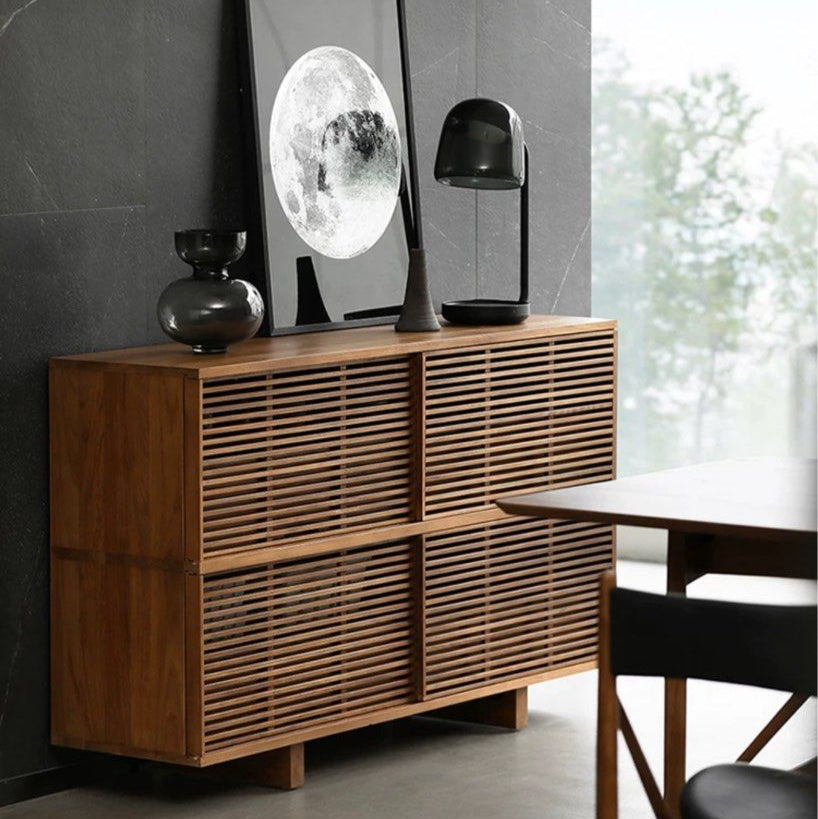 KEZIA Rustic Solid Wood Sideboard Cabinet