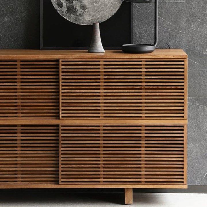 KEZIA Rustic Solid Wood Sideboard Cabinet