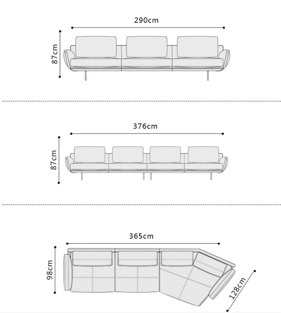 ORACINA Modern Angular Sectional Sofa