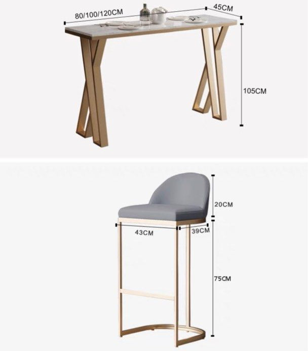 BEVA Modern Slate Bar Table & Stool