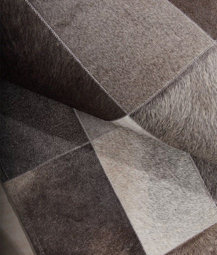 VIMLE Modern Cowhide Leather Rug
