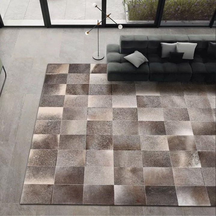 VIMLE Modern Cowhide Leather Rug
