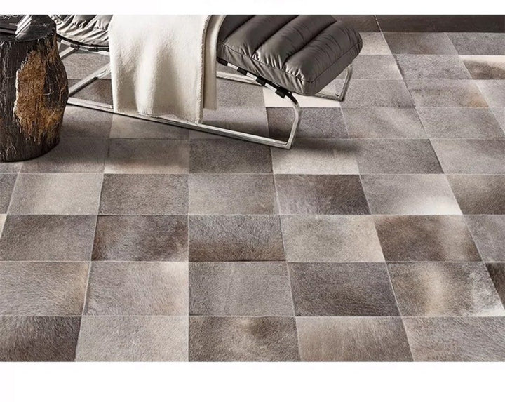 VIMLE Modern Cowhide Leather Rug
