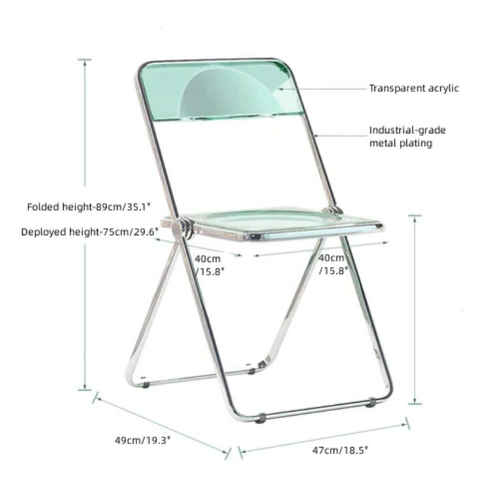 ZADA Acrylic Folding Dining Chair (Set of 2)