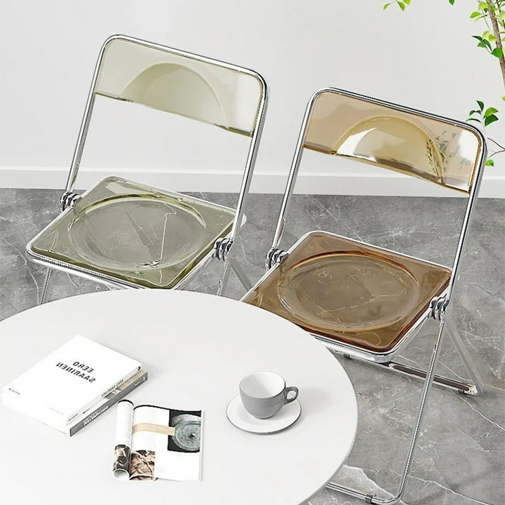 ZADA Acrylic Folding Dining Chair (Set of 2)