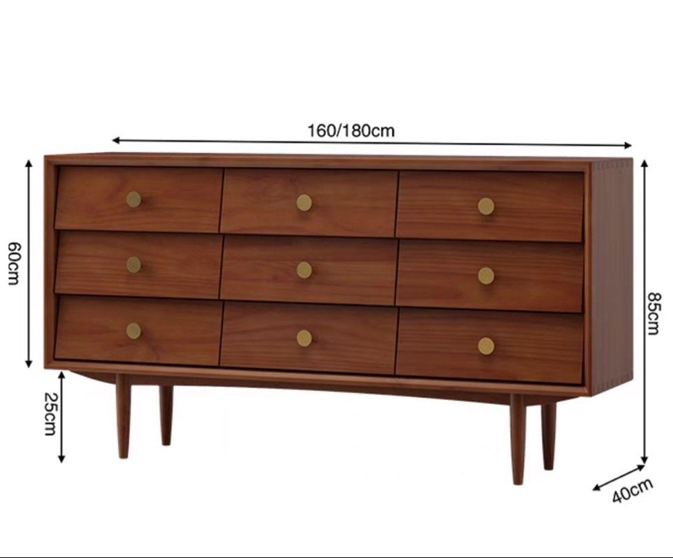 ANTONIO Mid-Century Solid Wood Sideboard
