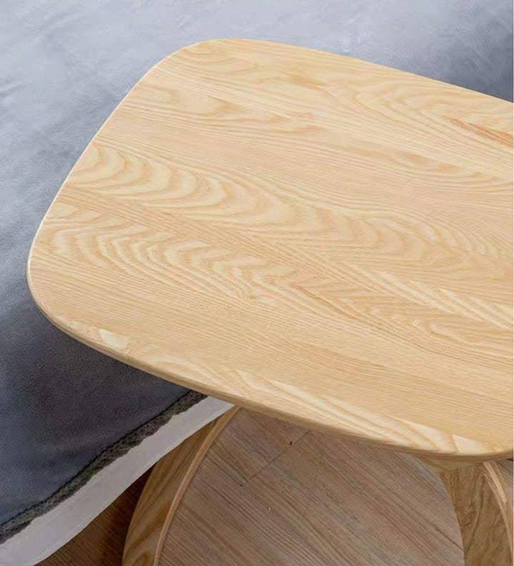 IRULAN Modern Solid Wood Side Table