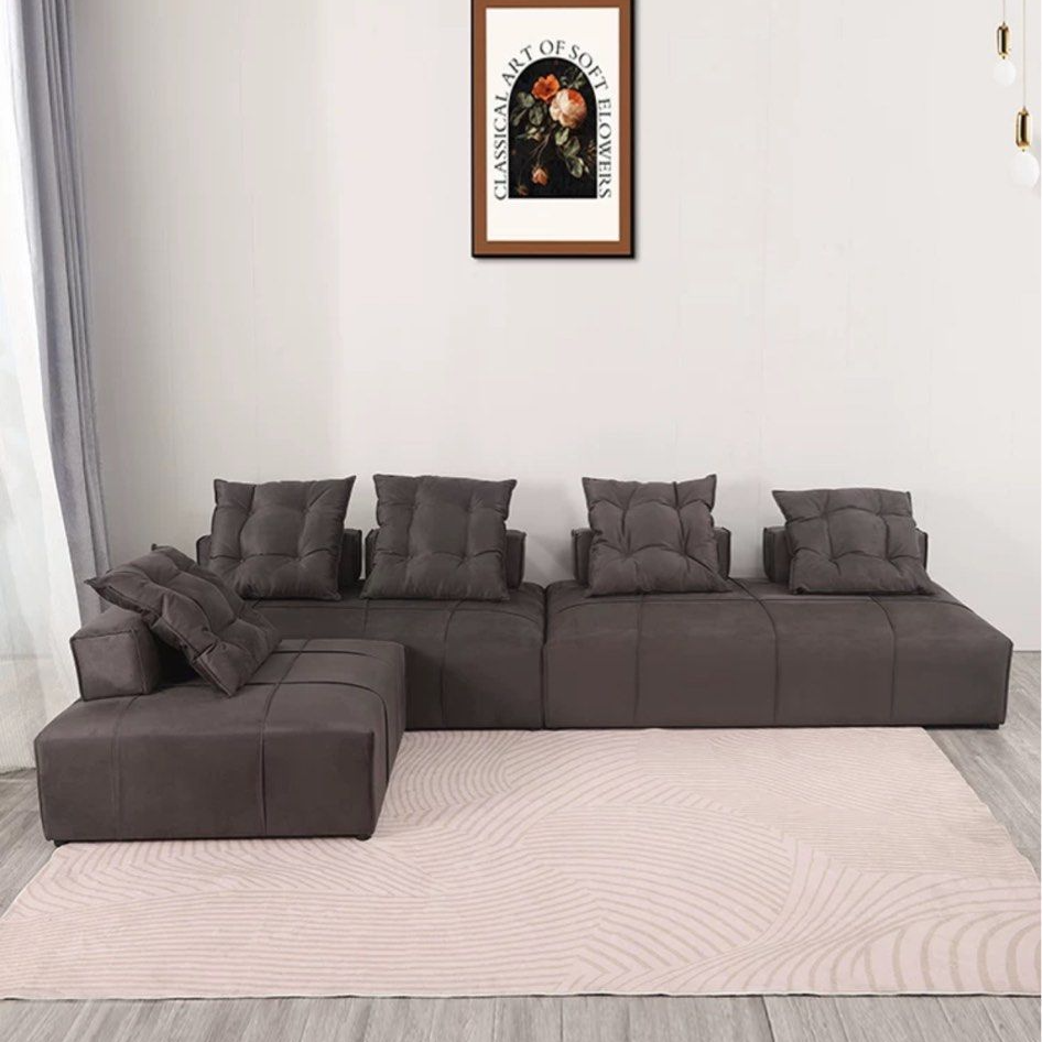 LIRANTO Modern Velvet Sectional Sofa