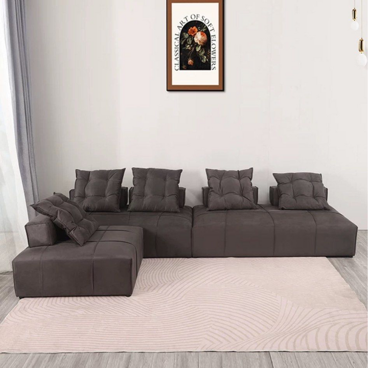 LIRANTO Modern Velvet Sectional Sofa