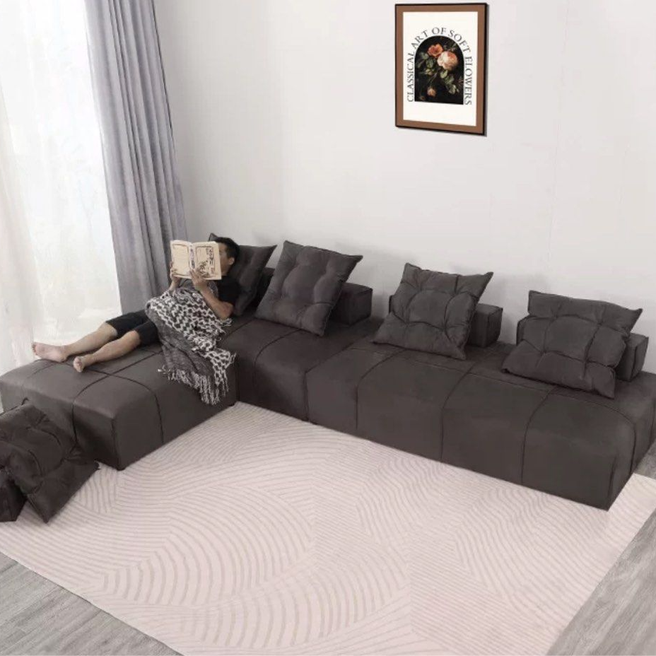 LIRANTO Modern Velvet Sectional Sofa