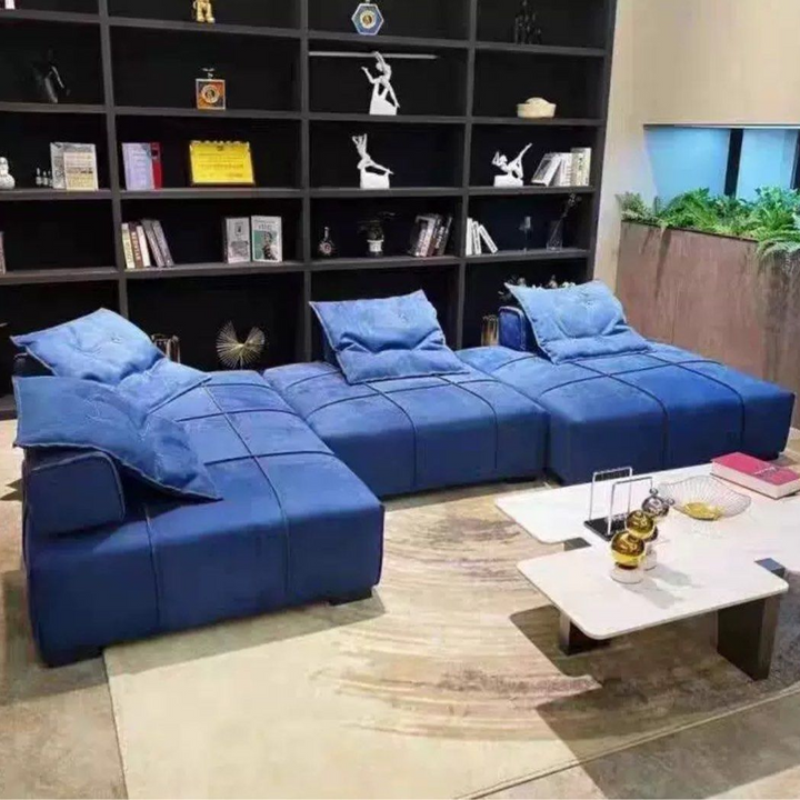 LIRANTO Modern Velvet Sectional Sofa