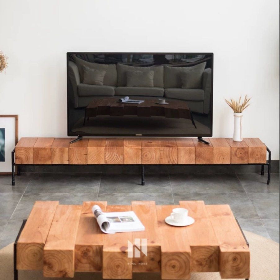 ZANDEL Rustic Solid Wood TV Console