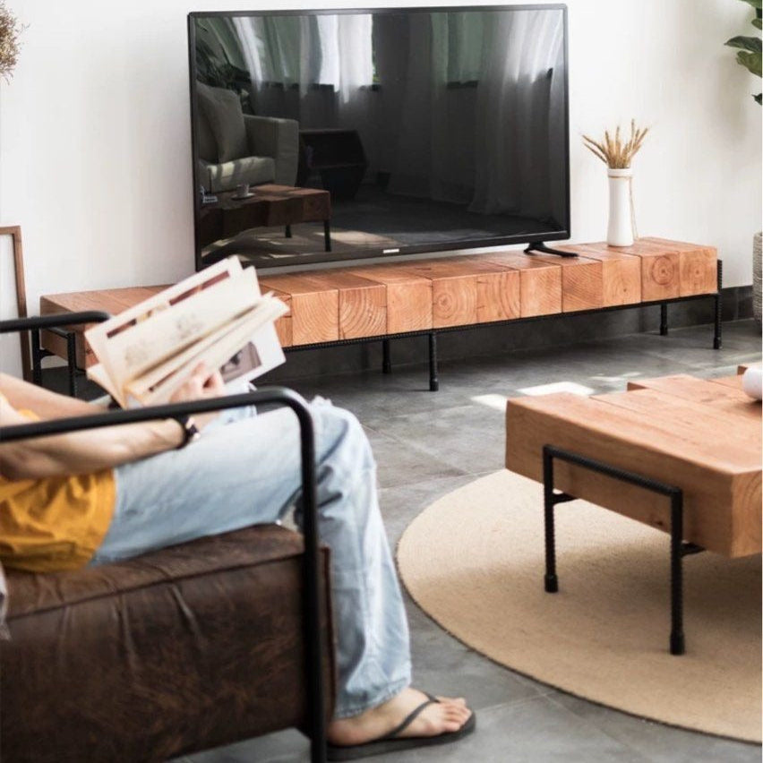 ZANDEL Rustic Solid Wood TV Console