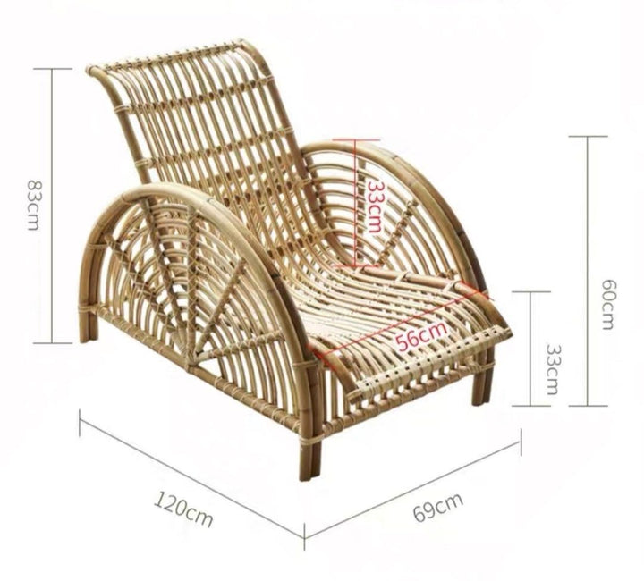 KAI Retro Rattan Lounge Chair