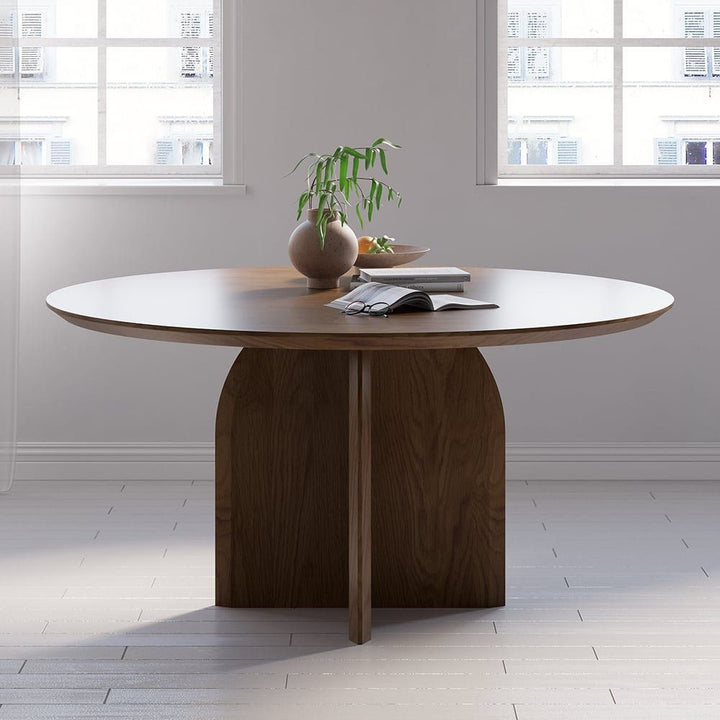 ELORA Modern Round Solid Wood Dining Table