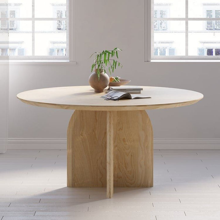 ELORA Modern Round Solid Wood Dining Table