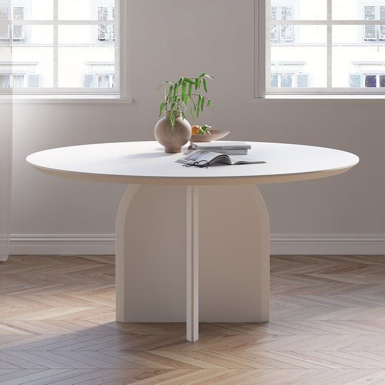ELORA Modern Round Solid Wood Dining Table