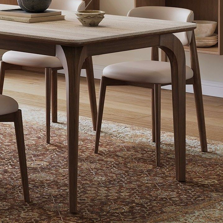 YONAS Modern Travertine Dining Table