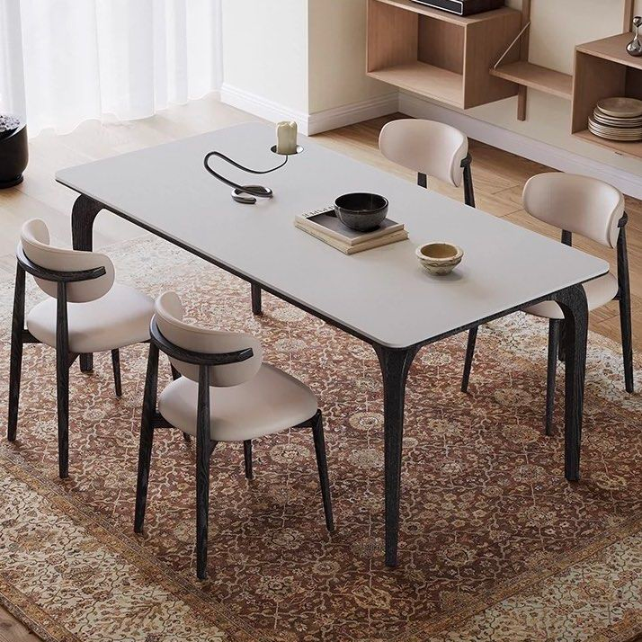 YONAS Modern Travertine Dining Table