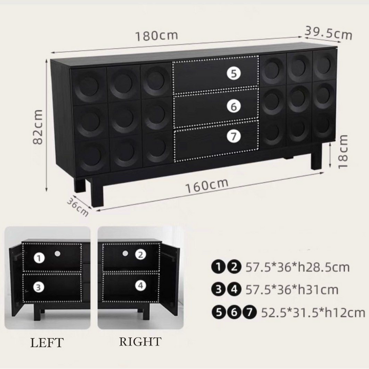 YEDEN Modern Solid Wood Sideboard