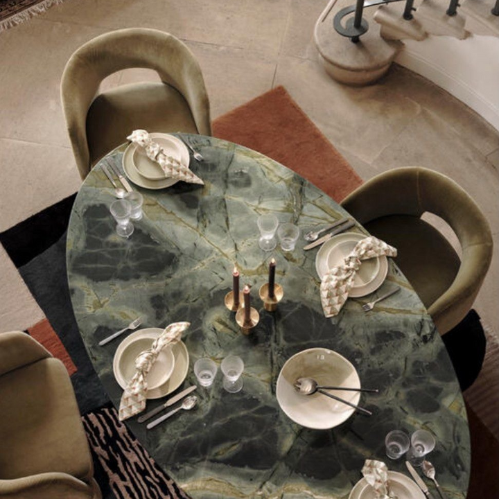 WESLEY Modern Oval Marble Dining Table