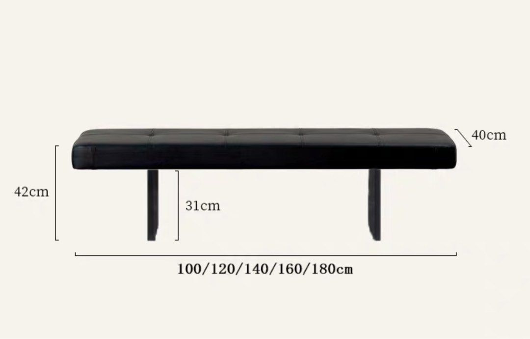 EVANDRA Modern Leather Bench