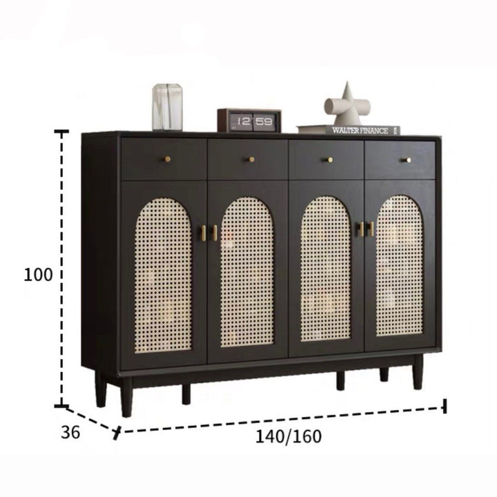 MASEY Modern Rattan Shoe Cabinet