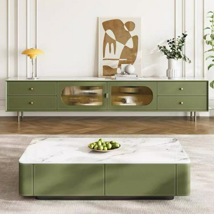 SABINE Modern Saddle Leather TV Console