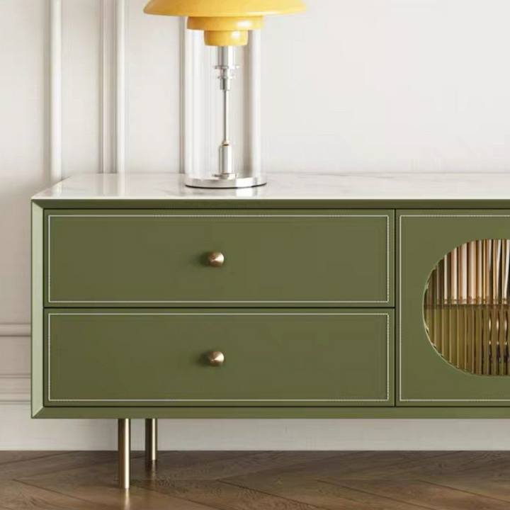 SABINE Modern Saddle Leather TV Console